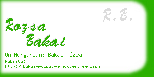 rozsa bakai business card